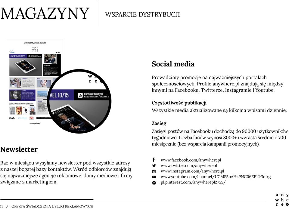 Newsletter Raz w miesiącu wysyłamy newsletter pod wszystkie adresy z naszej bogatej bazy kontaktów.