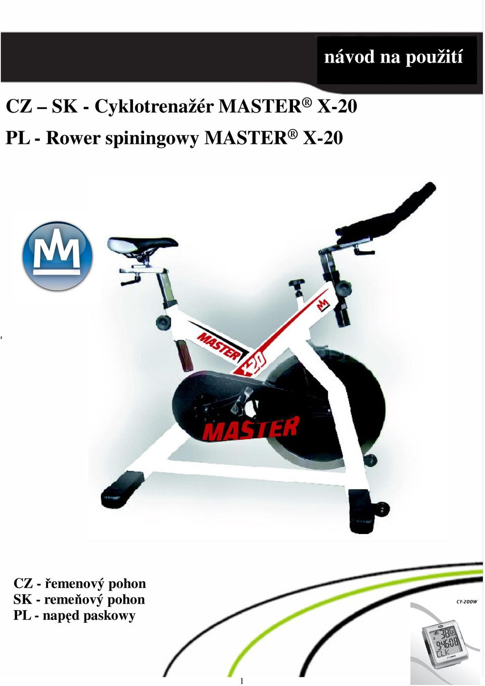 Rower spiningowy MASTER X-20 CZ -