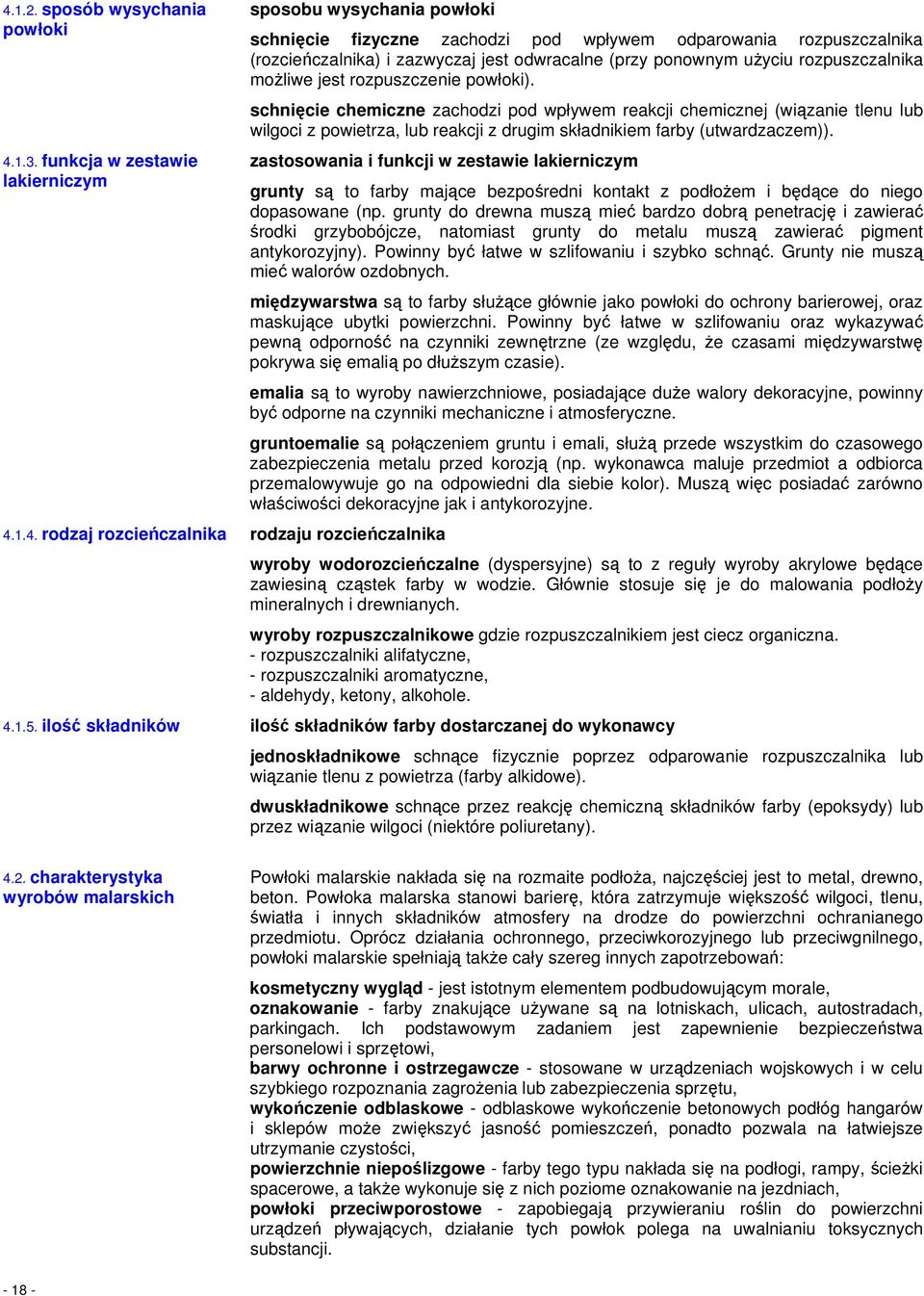 rozpuszczalnika możliwe jest rozpuszczenie powłoki).