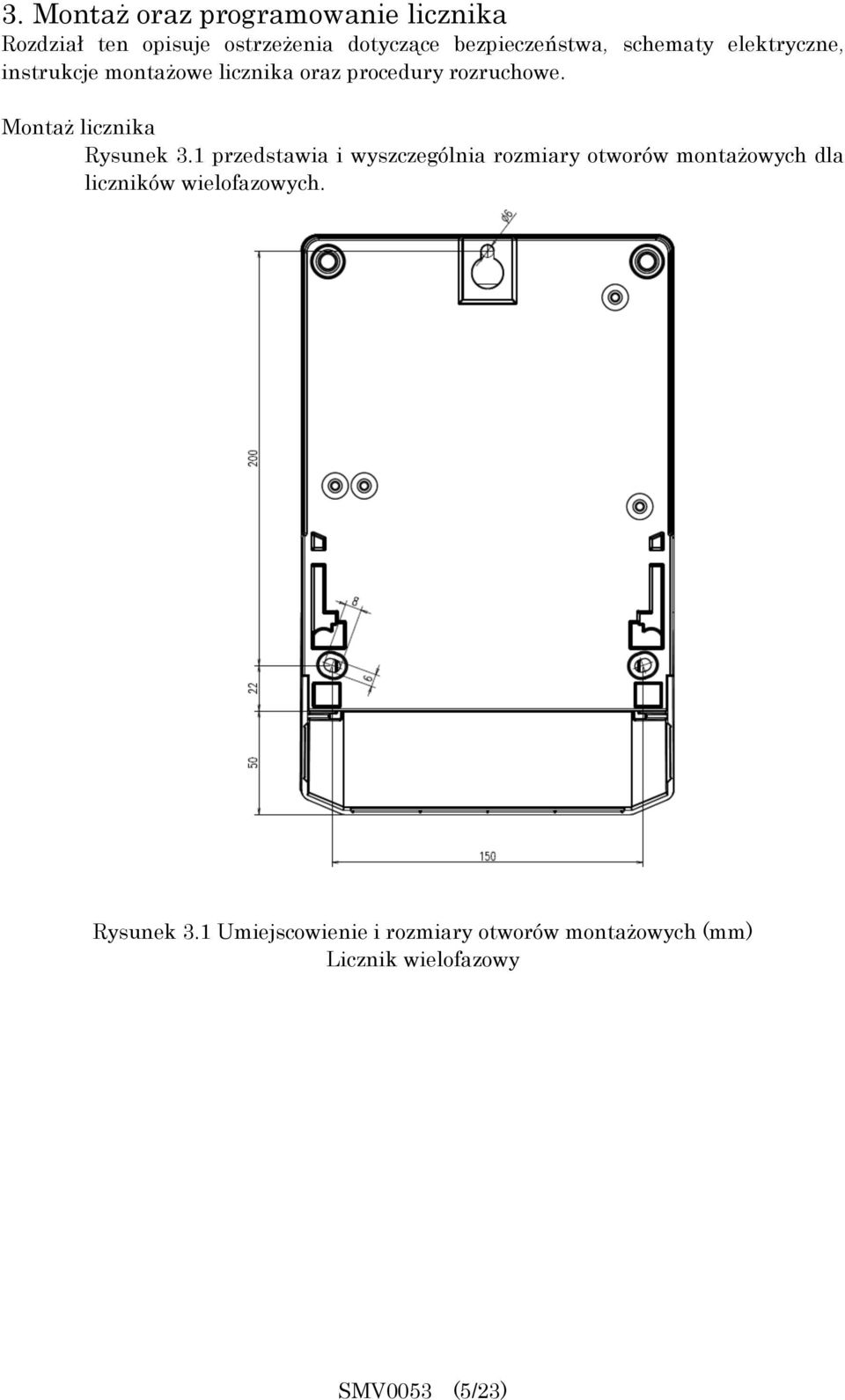 Montaż licznika Rysunek 3.