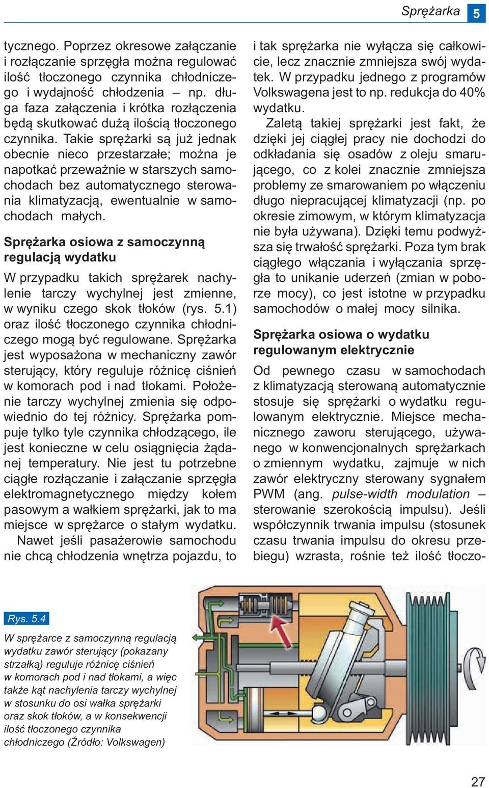 Takie sprężarki są już jednak obecnie nieco przestarzałe; można je napotkać przeważnie w starszych samochodach bez automatycznego sterowania klimatyzacją, ewentualnie w samochodach małych.