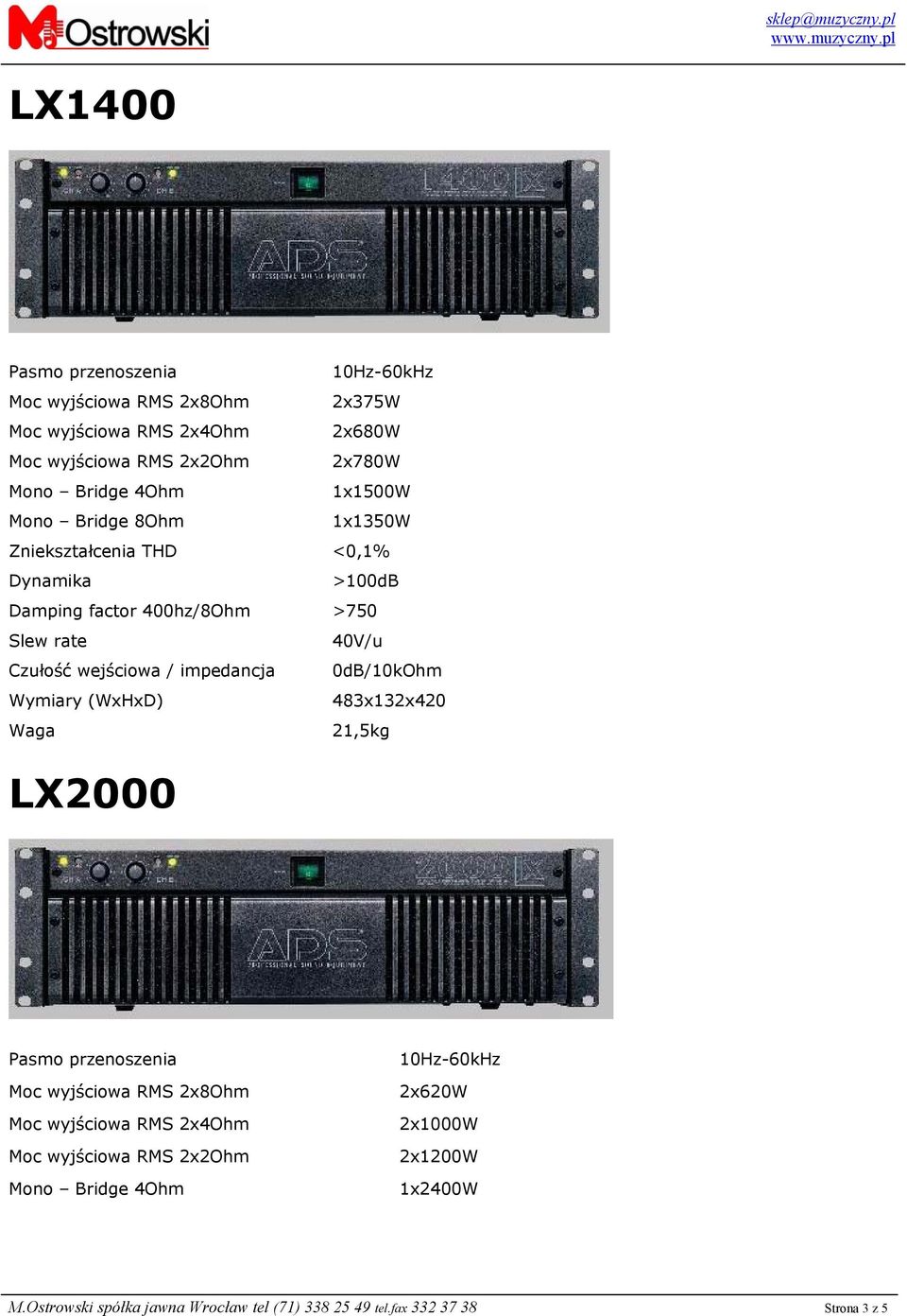 2x620W 2x1000W 2x1200W 1x2400W M.