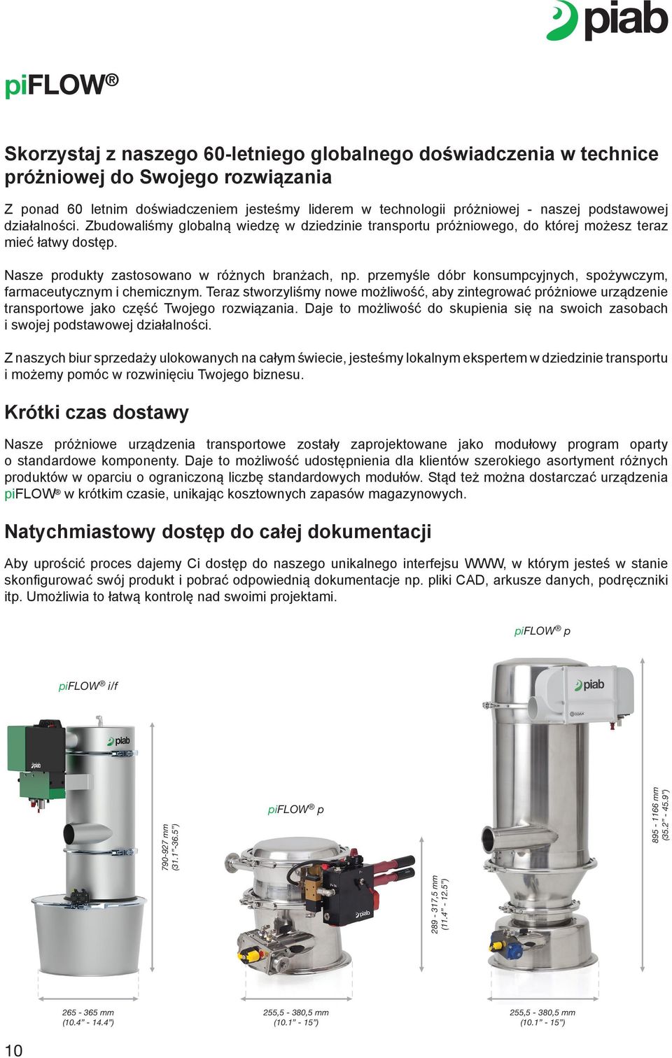 przemyśle dóbr konsumpcyjnych, spożywczym, farmaceutycznym i chemicznym. Teraz stworzyliśmy nowe możliwość, aby zintegrować próżniowe urządzenie transportowe jako część Twojego rozwiązania.