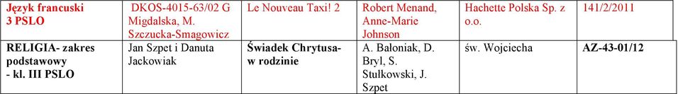 Szczucka-Smagowicz Jan Szpet i Danuta Jackowiak Le Nouveau Taxi!