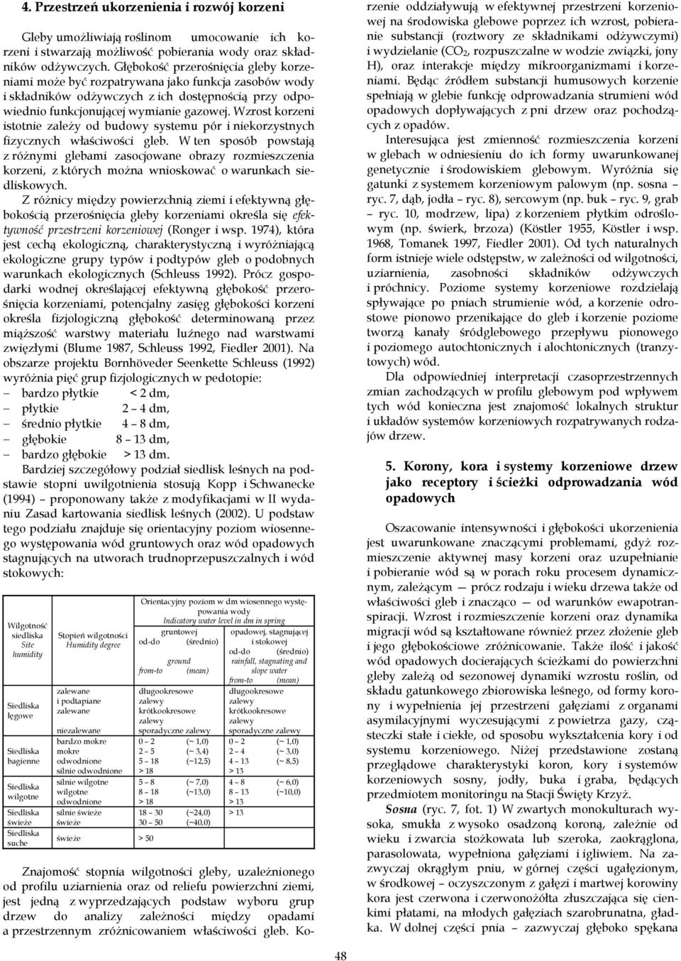 Wzrost korzeni istotnie zależy od budowy systemu pór i niekorzystnych fizycznych właściwości gleb.