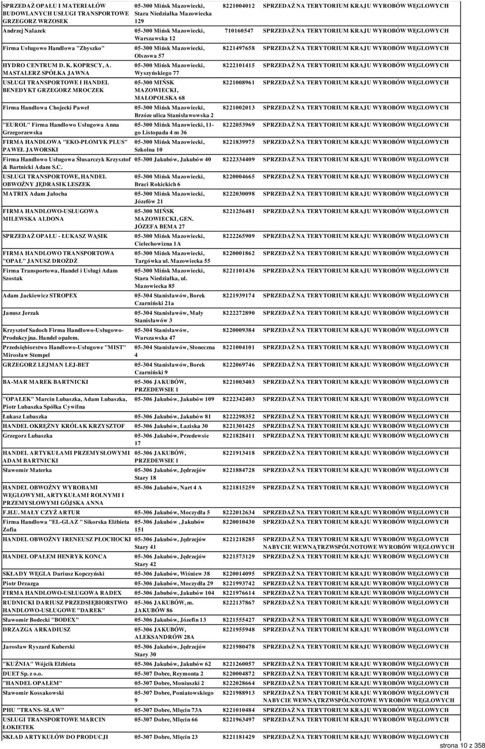 JAWORSKI Firma Handlowo Usługowa Ślusarczyk Krzysztof & Bartnicki Adam S.C.