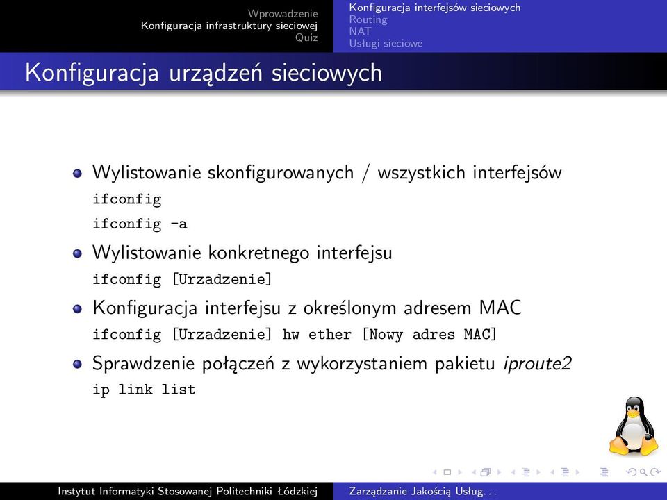 [Urzadzenie] Konfiguracja interfejsu z określonym adresem MAC ifconfig