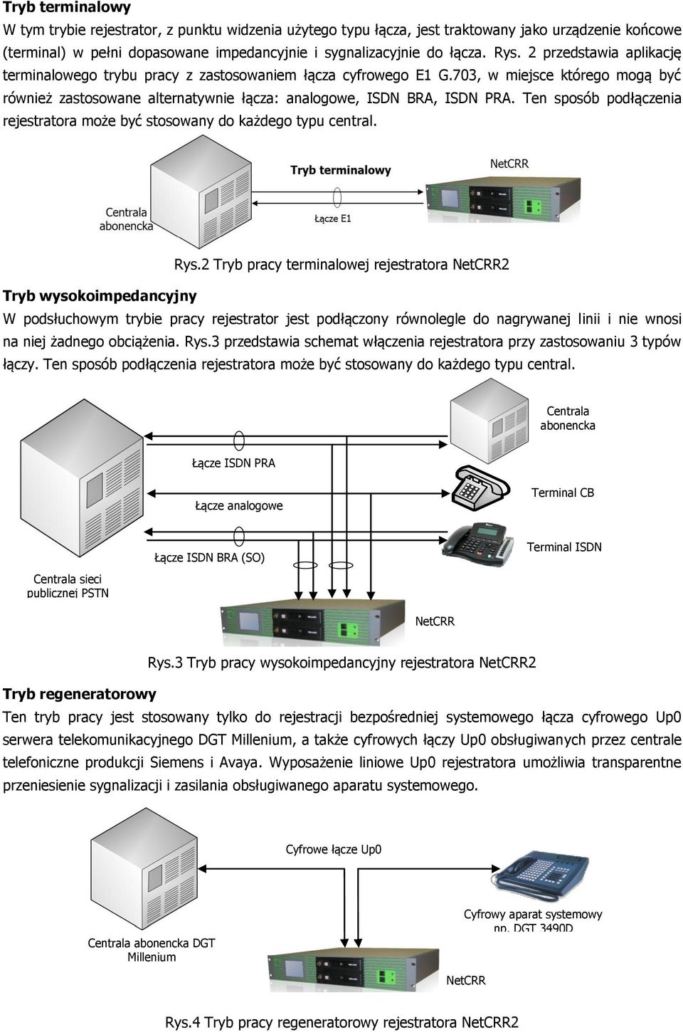 Ten sposób podłączenia rejestratora może być stosowany do każdego typu central. Rys.