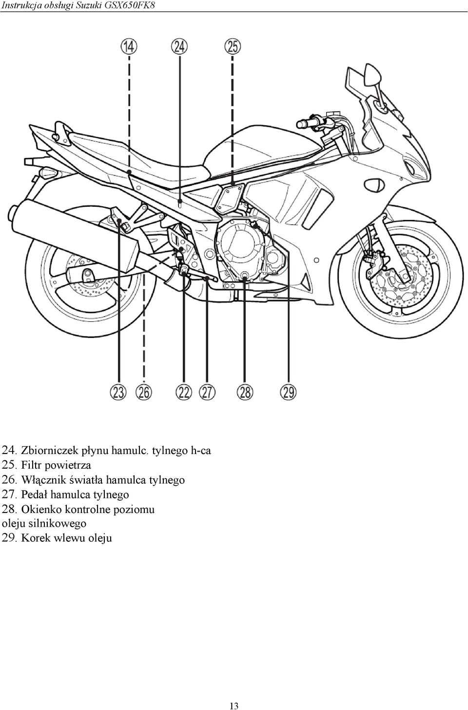 Instrukcja Obsługi Motocykla Suzuki Gsx650F - Pdf Darmowe Pobieranie