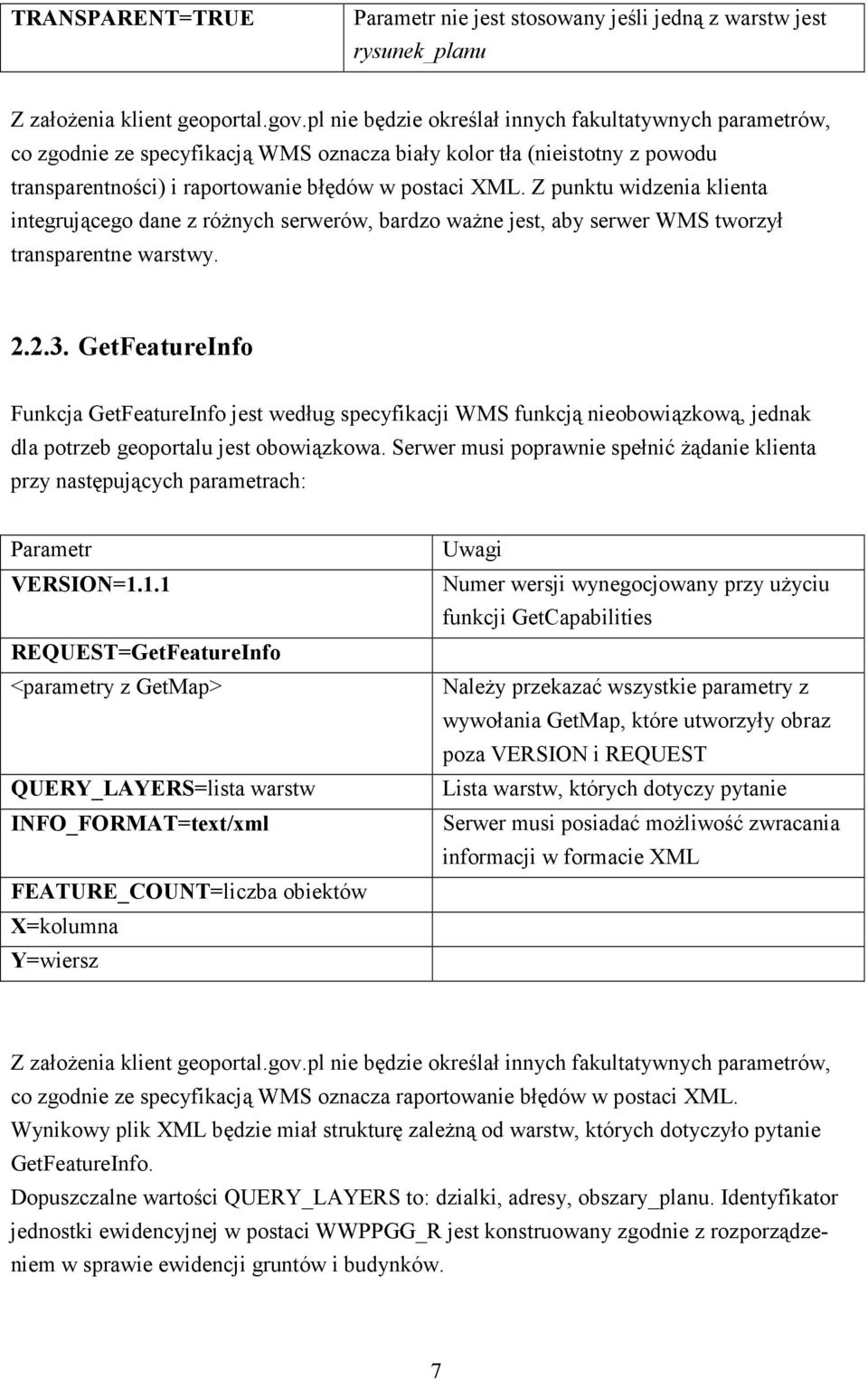 Z punktu widzenia klienta integrującego dane z róŝnych serwerów, bardzo waŝne jest, aby serwer WMS tworzył transparentne warstwy. 2.2.3.