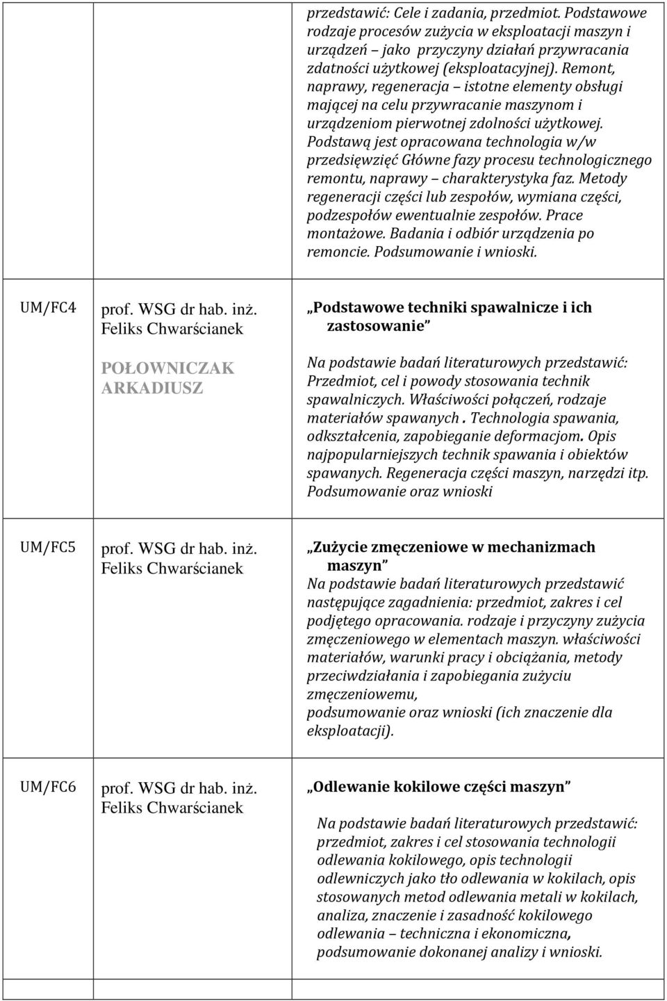 Podstawą jest opracowana technologia w/w przedsięwzięć Główne fazy procesu technologicznego remontu, naprawy charakterystyka faz.