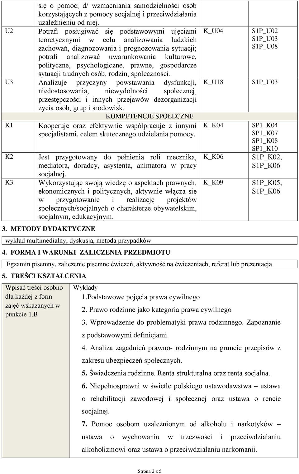 psychologiczne, prawne, gospodarcze sytuacji trudnych osób, rodzin, społeczności.