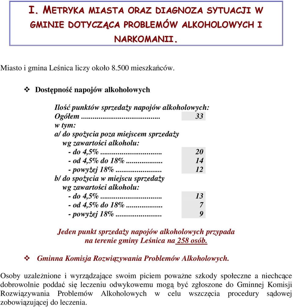 .. 12 b/ do spoycia w miejscu sprzeday wg zawartoci alkoholu: - do 4,5%... 13 - od 4,5% do 18%... 7 - powyej 18%.