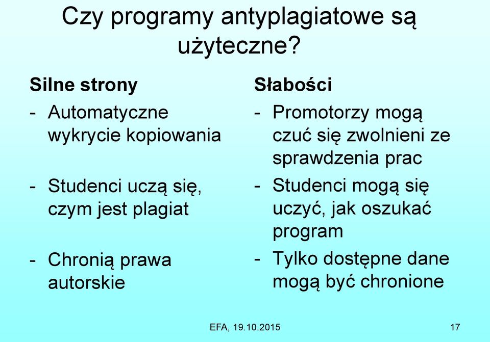 plagiat - Chronią prawa autorskie Słabości - Promotorzy mogą czuć się zwolnieni