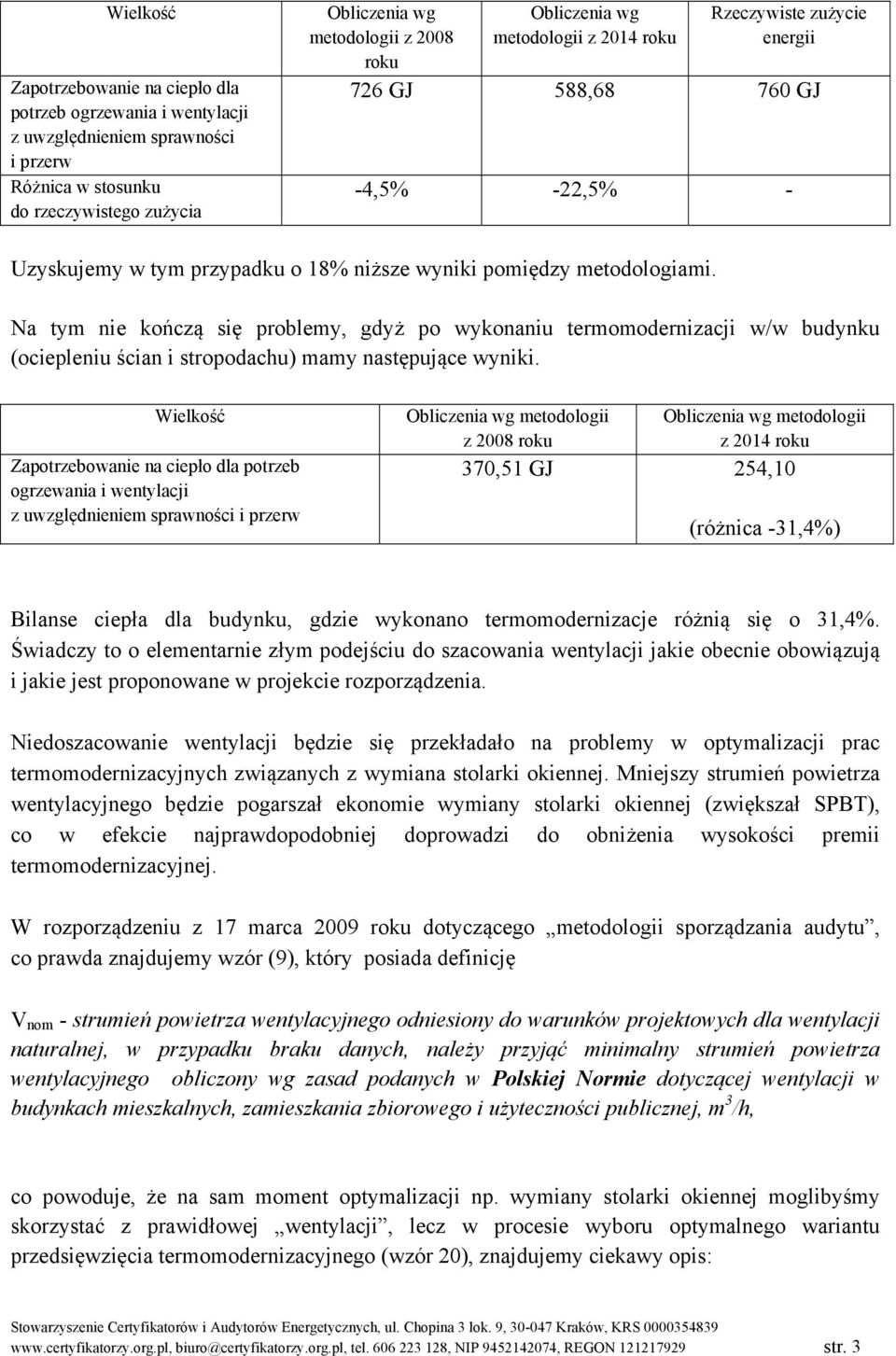 Na tym nie kończą się problemy, gdyż po wykonaniu termomodernizacji w/w budynku (ociepleniu ścian i stropodachu) mamy następujące wyniki.