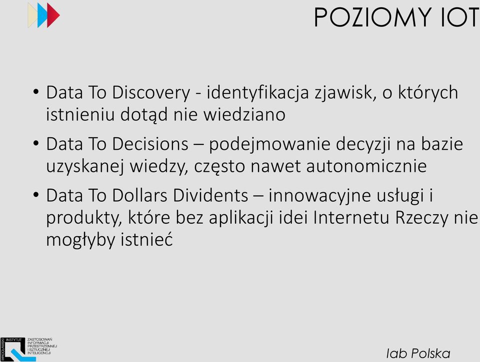 wiedzy, często nawet autonomicznie Data To Dollars Dividents innowacyjne usługi