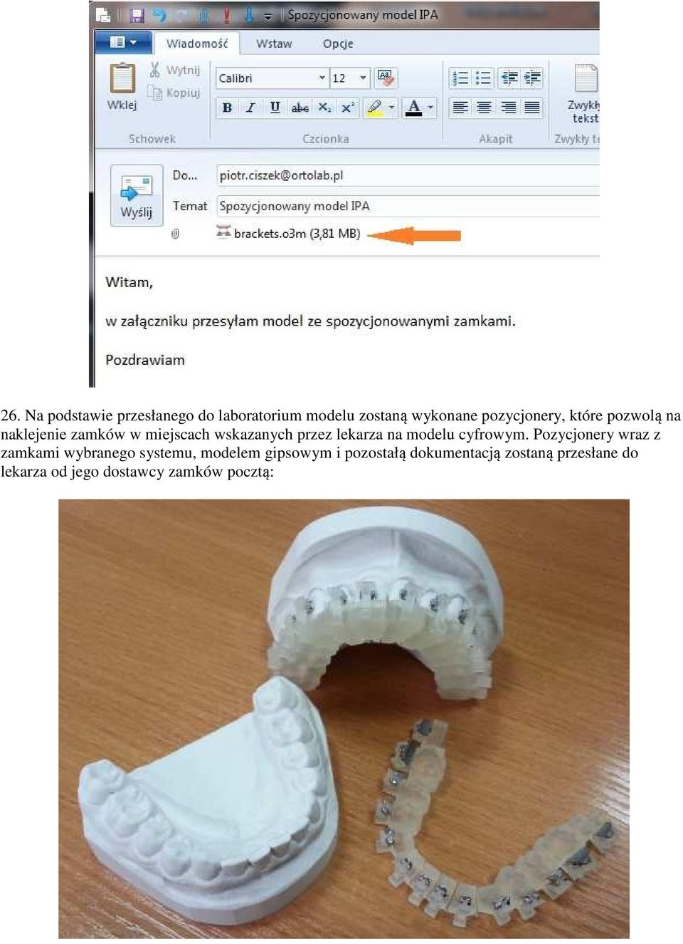 lekarza na modelu cyfrowym.