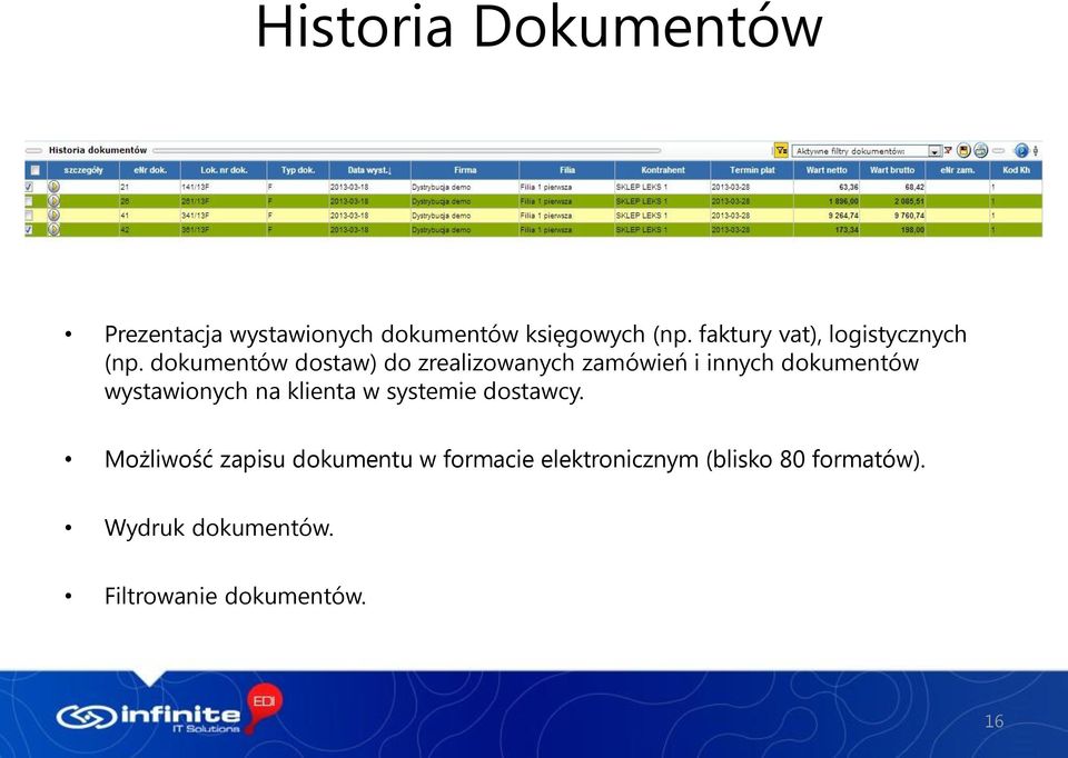 dokumentów dostaw) do zrealizowanych zamówień i innych dokumentów wystawionych na