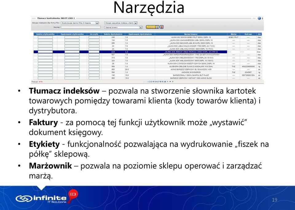 Faktury - za pomocą tej funkcji użytkownik może wystawić dokument księgowy.