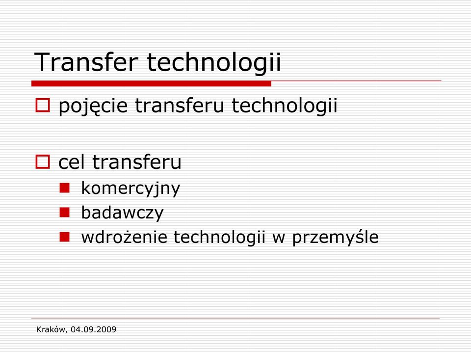 transferu komercyjny badawczy