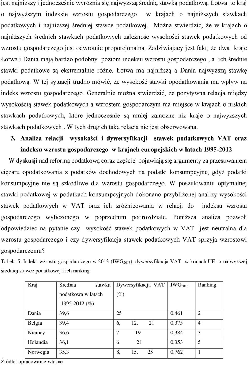 Można stwierdzić, że w krajach o najniższych średnich stawkach podatkowych zależność wysokości stawek podatkowych od wzrostu gospodarczego jest odwrotnie proporcjonalna.