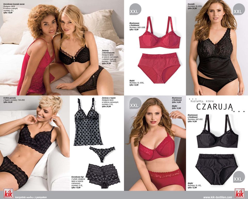 figami, rozmiary: 75A-85D, Zestawy z topem w kolorze czerwonym, rozmiary: S-XL, Biustonosze z fiszbinami Majtki Kształty, które CZARUJĄ