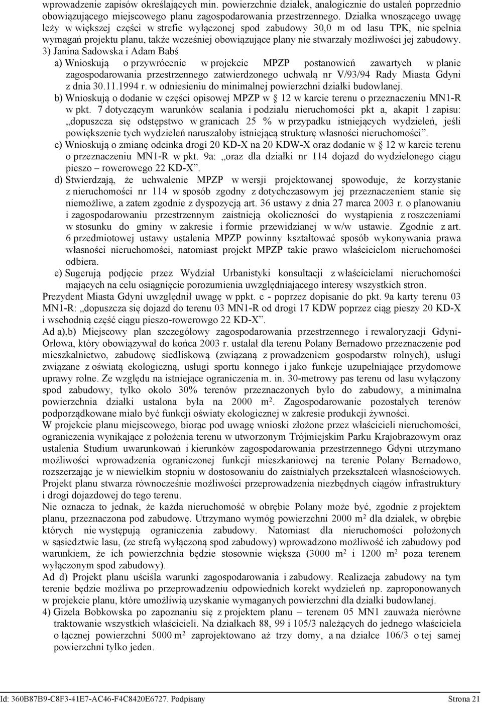 jej zabudowy.