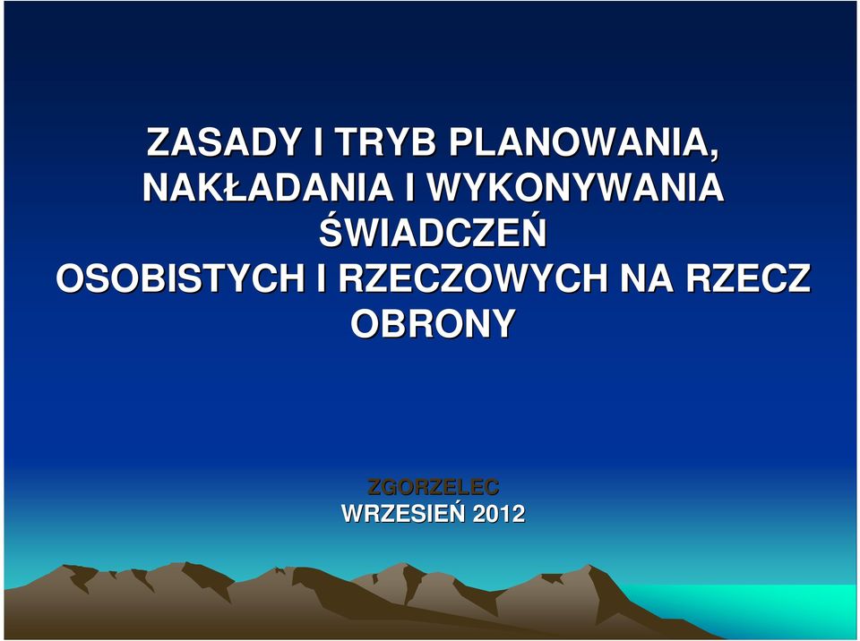 ŚWIADCZEŃ OSOBISTYCH I