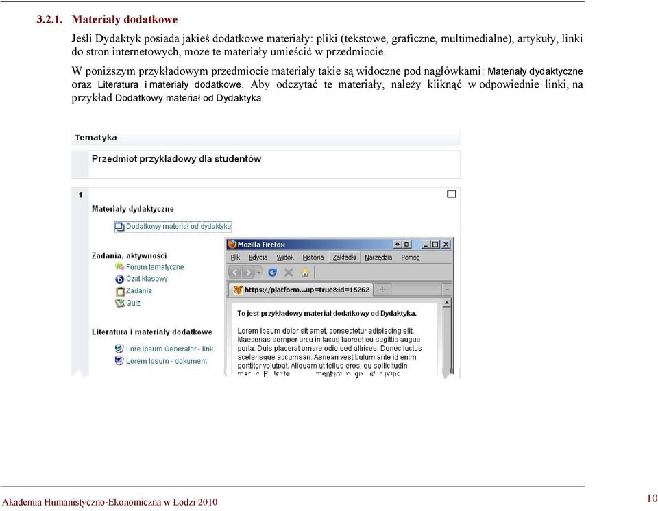 linki do stron internetowych, może te materiały umieścić w przedmiocie.