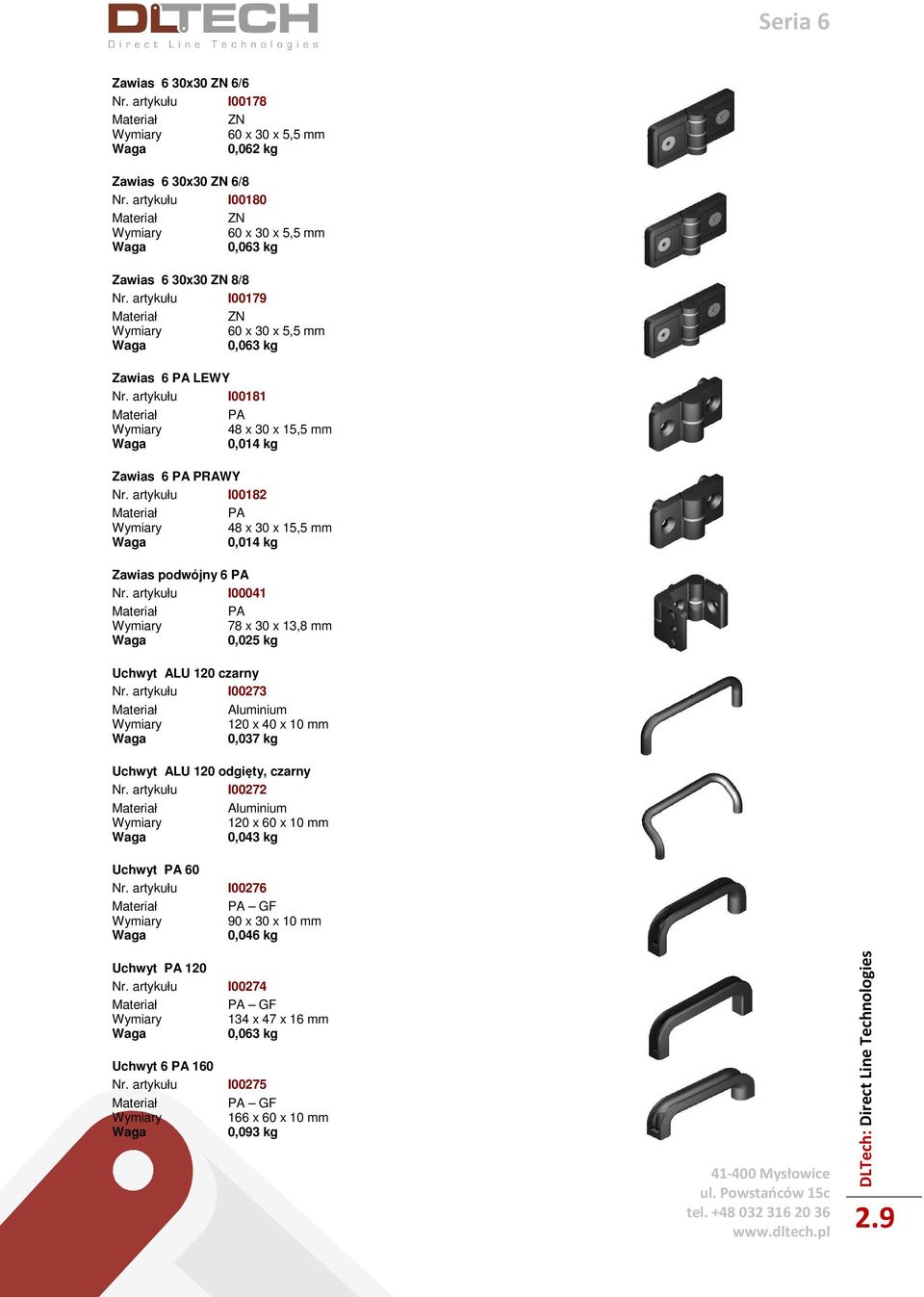 30 x 13,8 mm 0,025 kg Uchwyt ALU 120 czarny I00273 Aluminium 120 x 40 x 10 mm 0,037 kg Uchwyt ALU 120 odgięty, czarny I00272 Aluminium 120 x 60 x 10 mm 0,043 kg