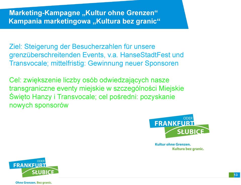 len für unsere grenzüberschreitenden Events, v.a.