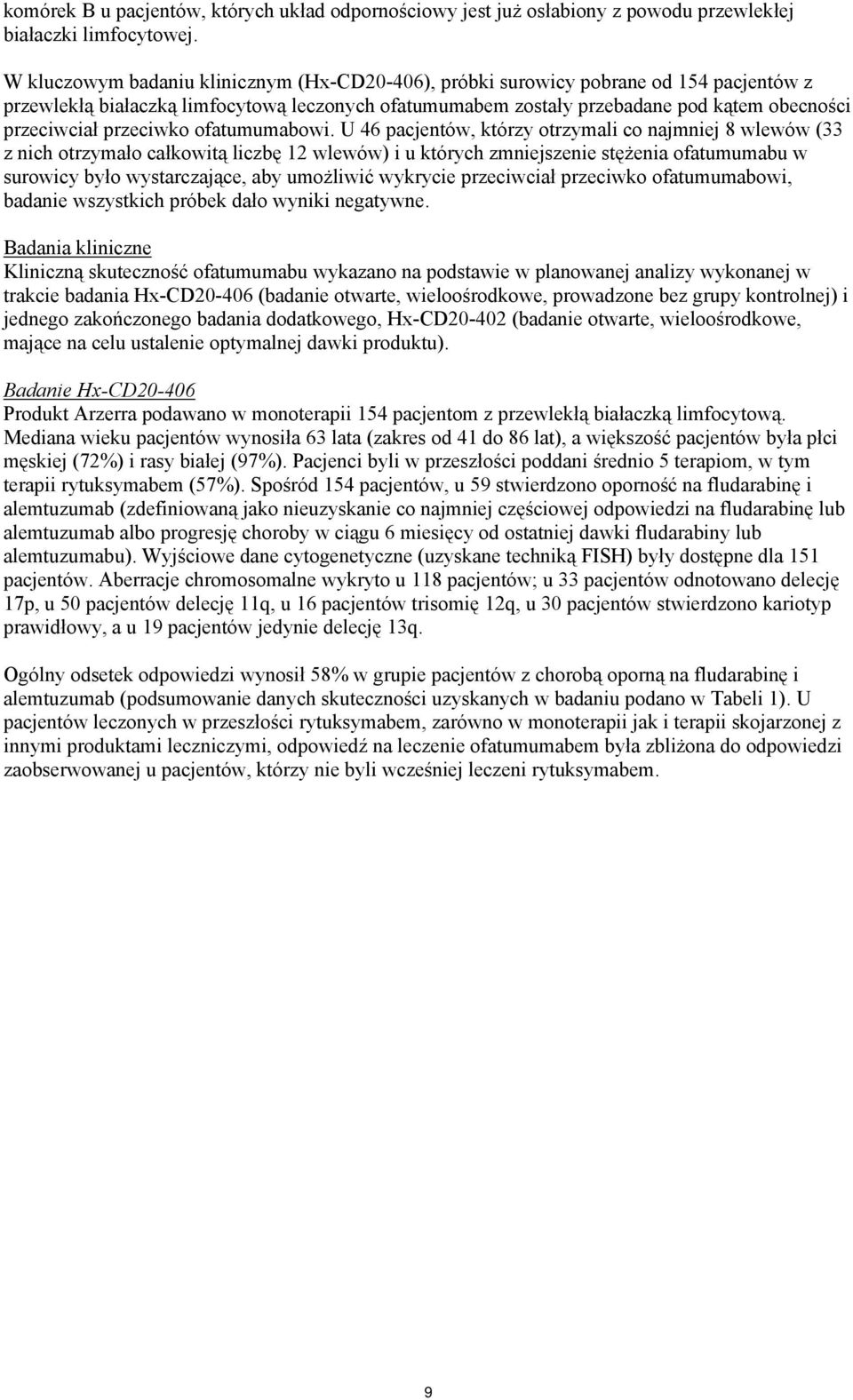 przeciwko ofatumumabowi.