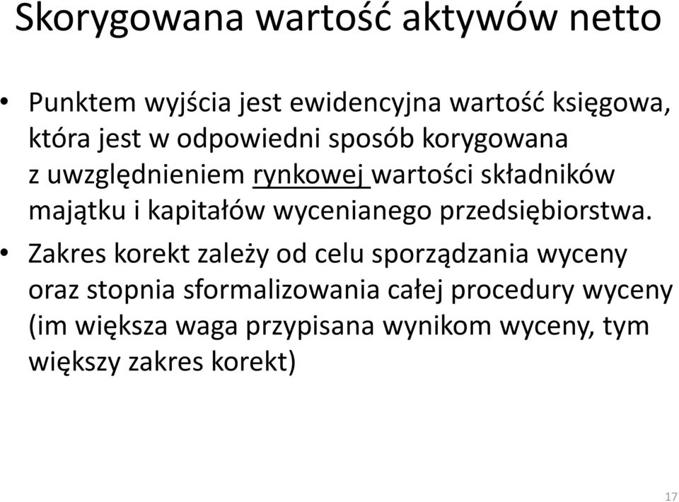 wycenianego przedsiębiorstwa.