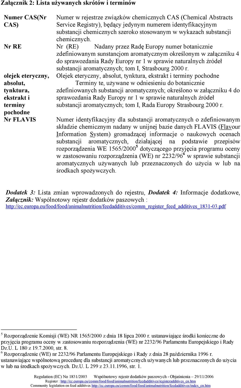 Nr RE Nr (RE) Nadany przez Radę Europy numer botanicznie zdefiniowanym sunstancjom aromatycznym określonym w załączniku 4 do sprawozdania Rady Europy nr 1 w sprawie naturalnych źródeł substancji