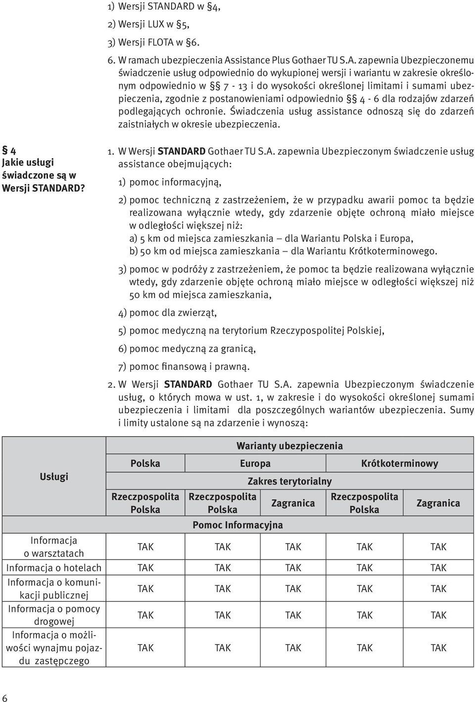 zakresie określonym odpowiednio w 7-13 i do wysokości określonej limitami i sumami ubezpieczenia, zgodnie z postanowieniami odpowiednio 4-6 dla rodzajów zdarzeń podlegających ochronie.