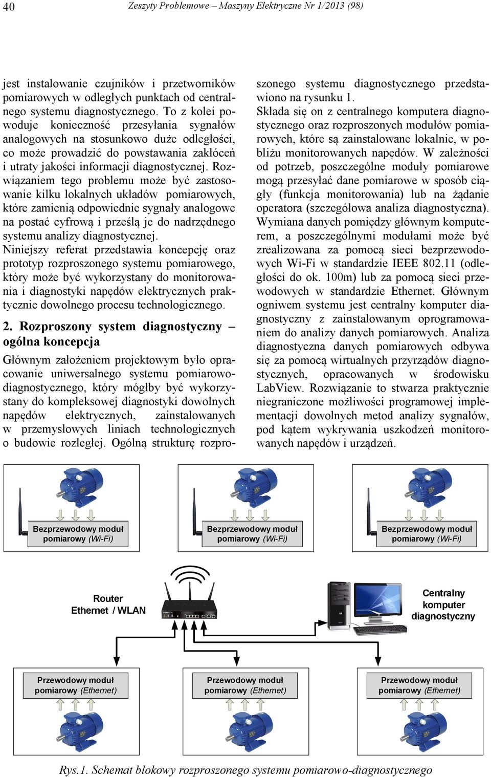 Rozwiązaniem tego problemu może być zastosowanie kilku lokalnych układów pomiarowych, które zamienią odpowiednie sygnały analogowe na postać cyfrową i prześlą je do nadrzędnego systemu analizy