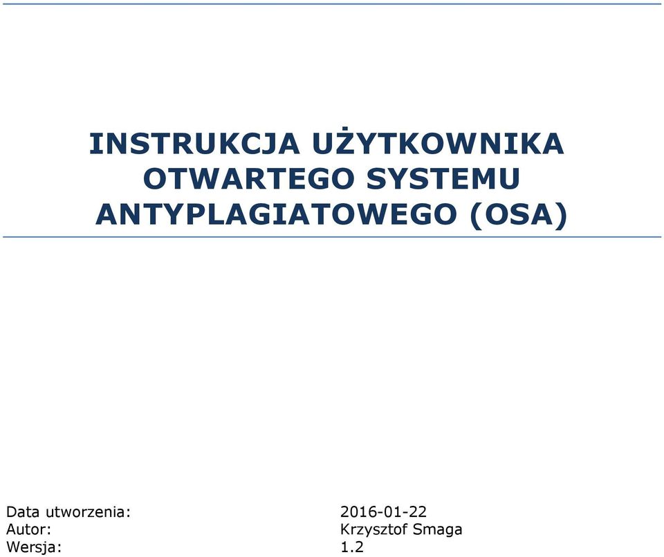 ANTYPLAGIATOWEGO (OSA) Data