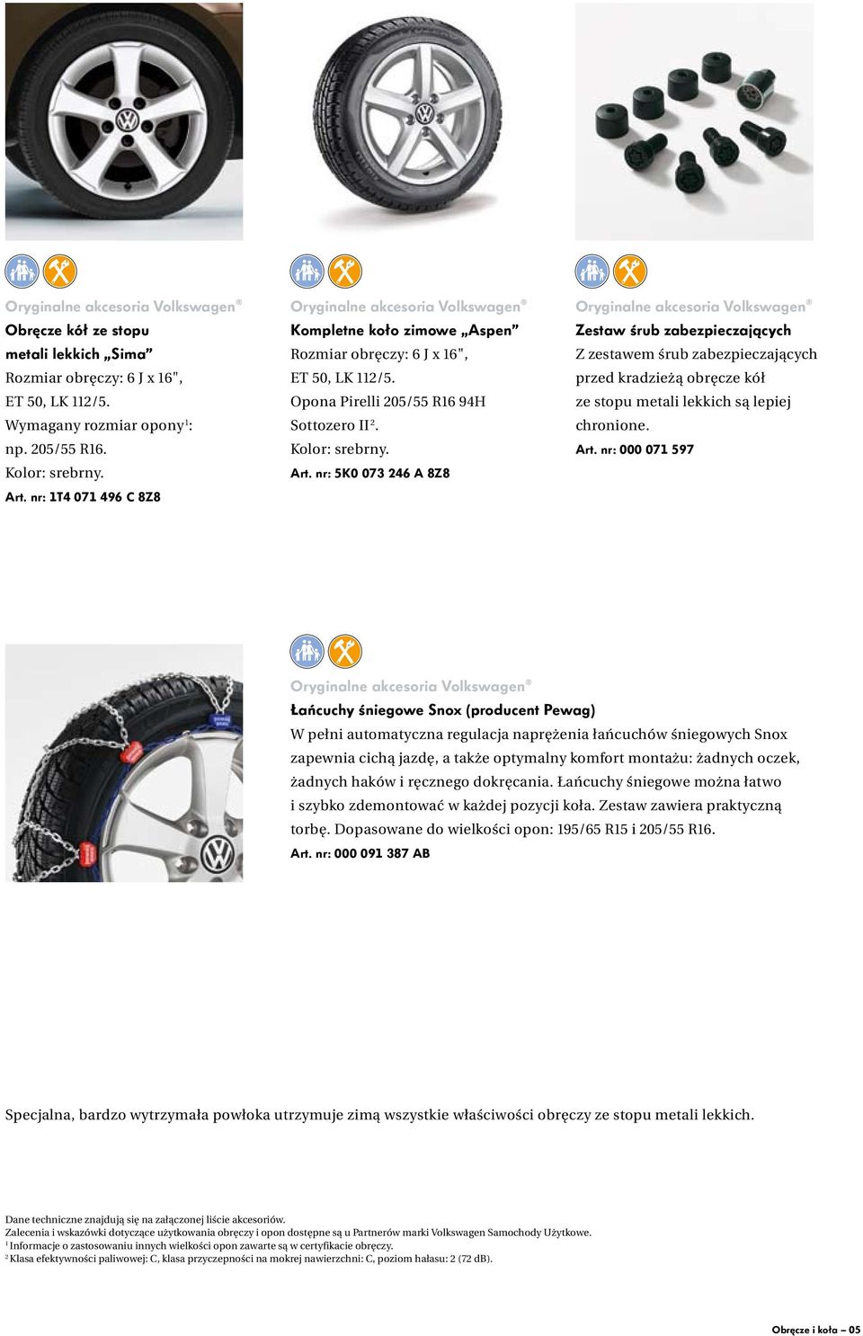 nr: 5K0 073 246 A 8Z8 Zestaw śrub zabezpieczających Z zestawem śrub zabezpieczających przed kradzieżą obręcze kół ze stopu metali lekkich są lepiej chronione. Art.