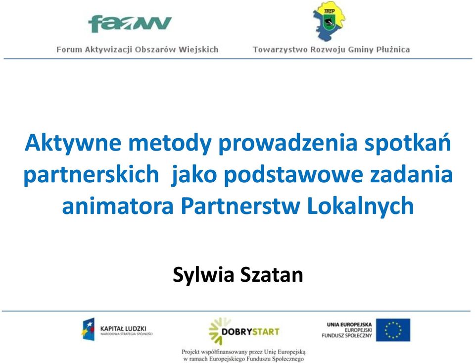 podstawowe zadania animatora