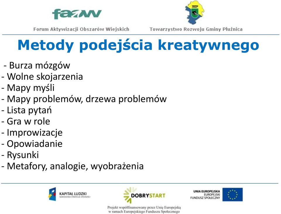 problemów - Lista pytao - Gra w role - Improwizacje