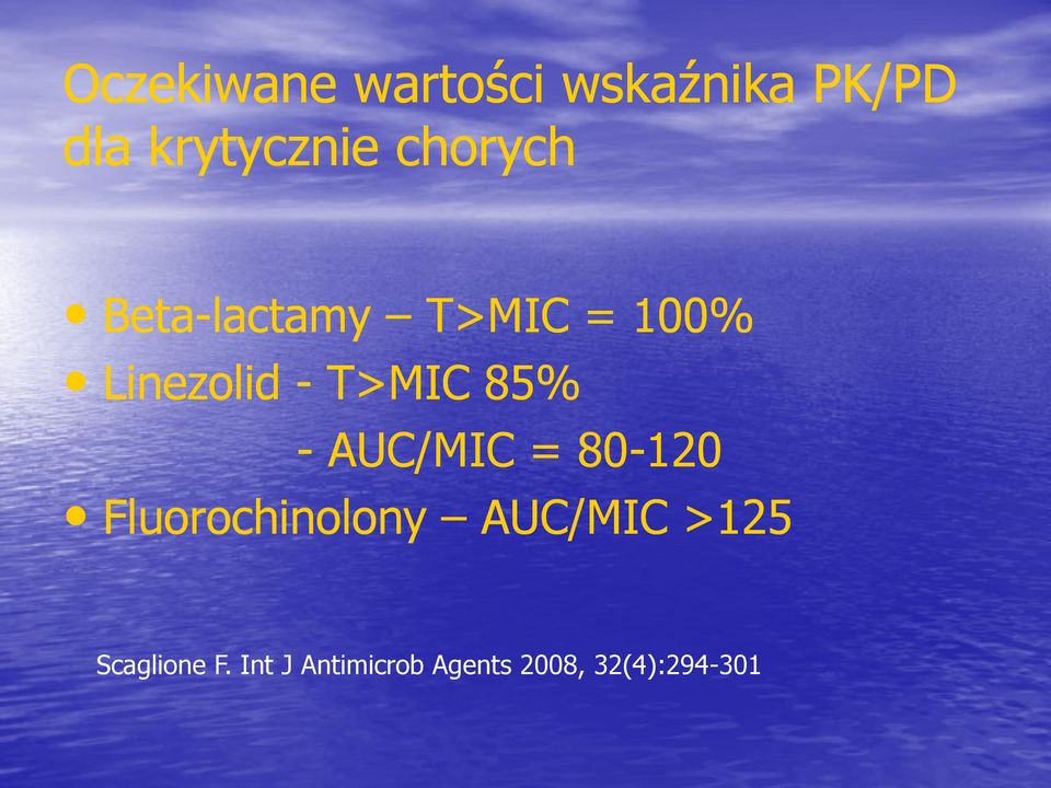 85% - AUC/MIC = 80-120 Fluorochinolony AUC/MIC >125