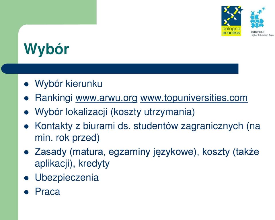studentów zagranicznych (na min.