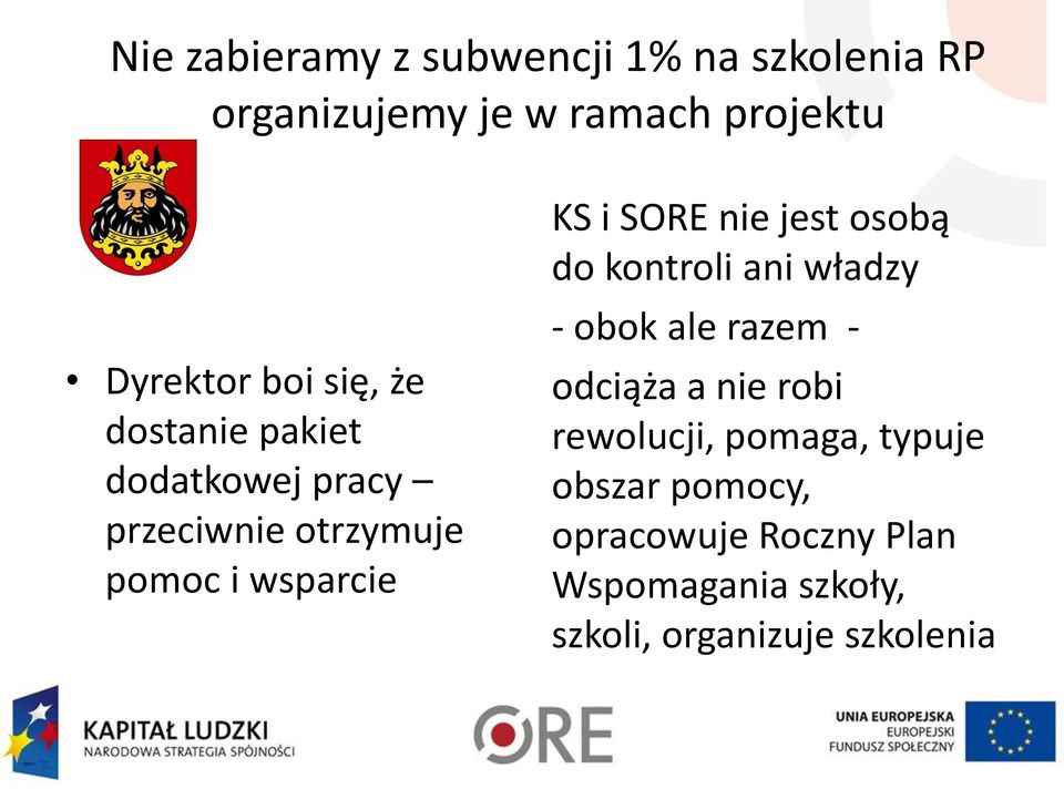 jest osobą do kontroli ani władzy - obok ale razem - odciąża a nie robi rewolucji, pomaga,