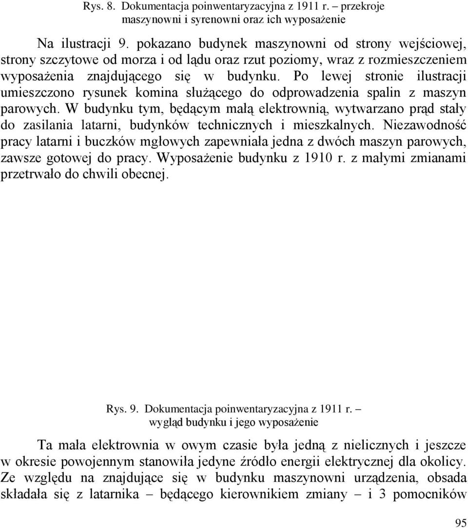 Po lewej stronie ilustracji umieszczono rysunek komina służącego do odprowadzenia spalin z maszyn parowych.