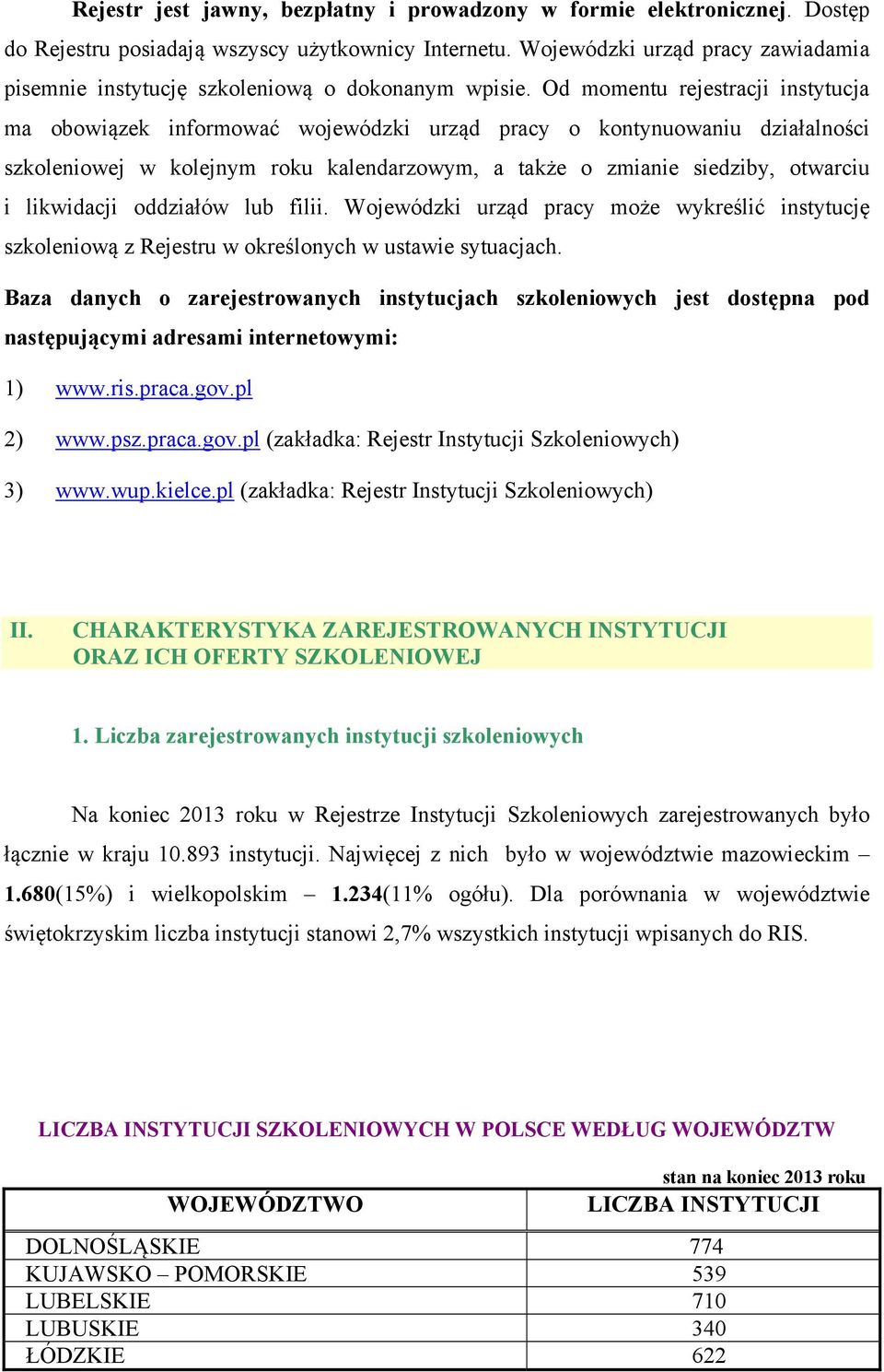 Od momentu rejestracji instytucja ma obowiązek informować wojewódzki urząd pracy o kontynuowaniu działalności szkoleniowej w kolejnym roku kalendarzowym, a także o zmianie siedziby, otwarciu i