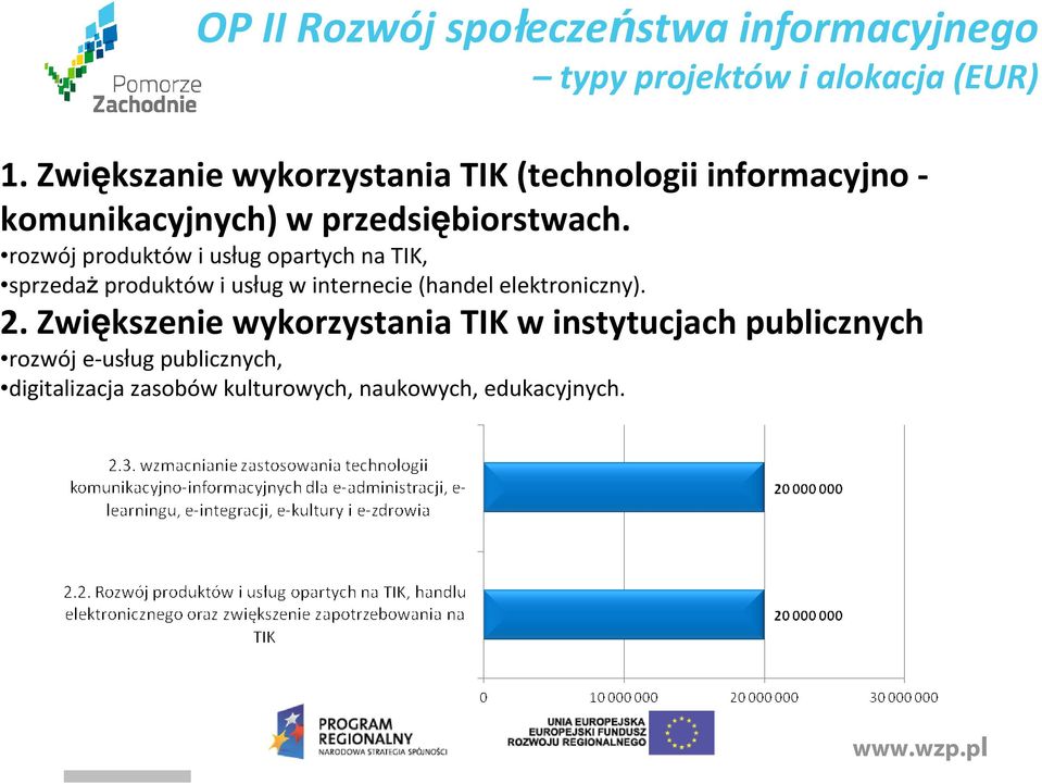 rozwój produktów i usług opartych na TIK, sprzedaŝ produktów i usług w internecie (handel elektroniczny).