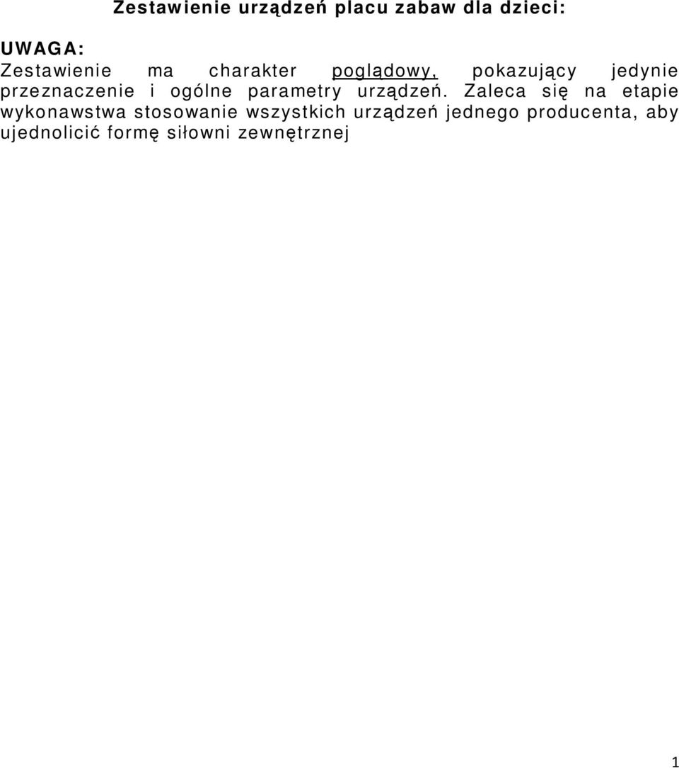 parametry urządzeń.