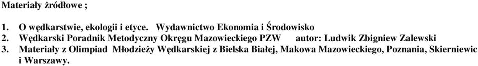 Wędkarski Poradnik Metodyczny Okręgu Mazowieckiego PZW autor: Ludwik