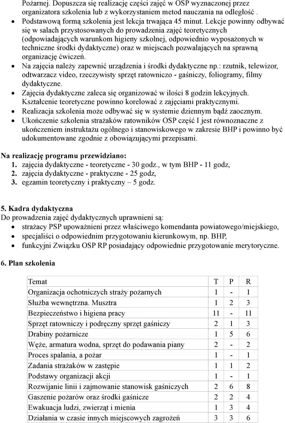 Lekcje powinny odbywać się w salach przystosowanych do prowadzenia zajęć teoretycznych (odpowiadających warunkom higieny szkolnej, odpowiednio wyposażonych w techniczne środki dydaktyczne) oraz w