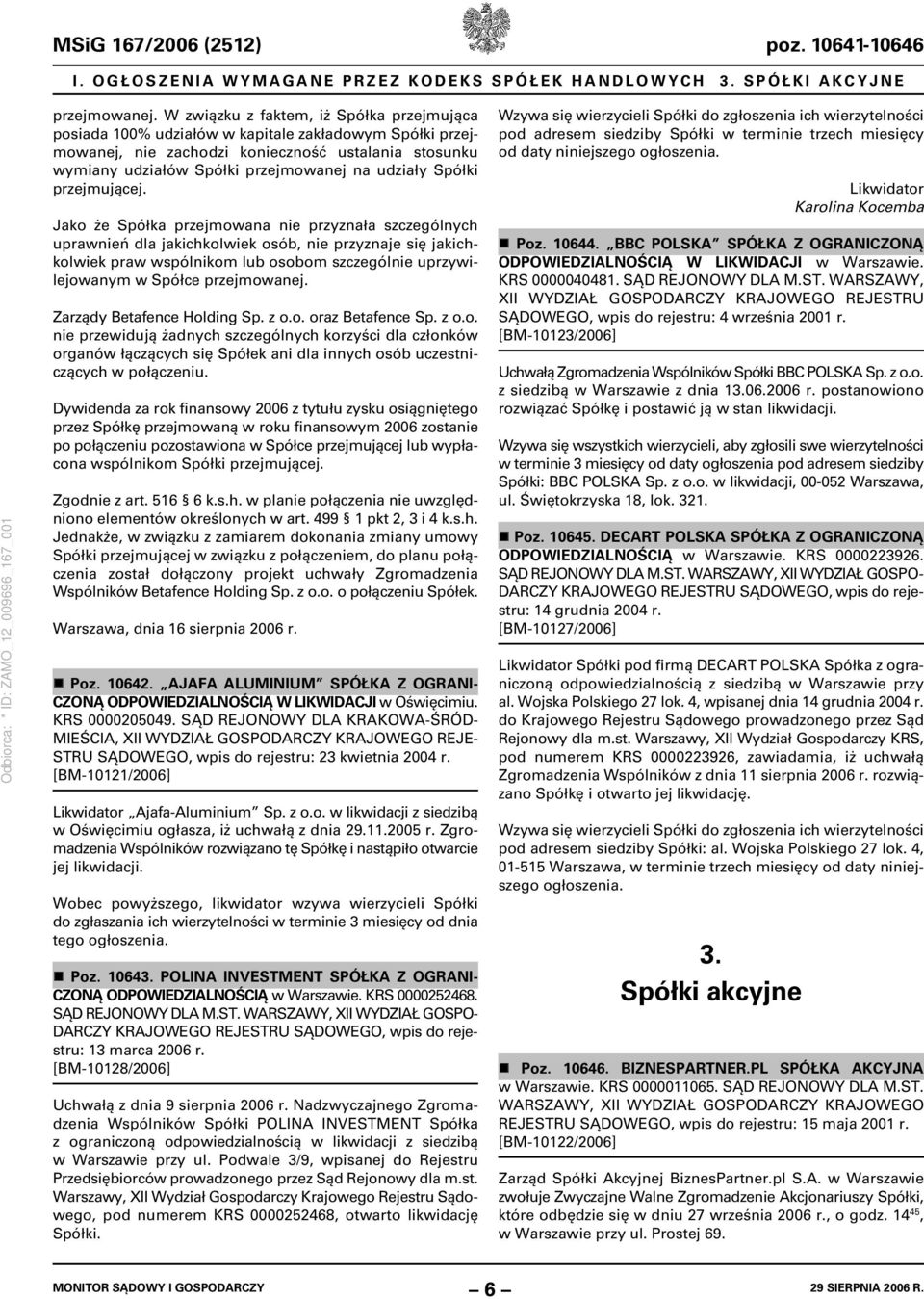 Spółki przejmującej.